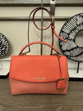 Michael Kors Coral Pink Leather Satchel